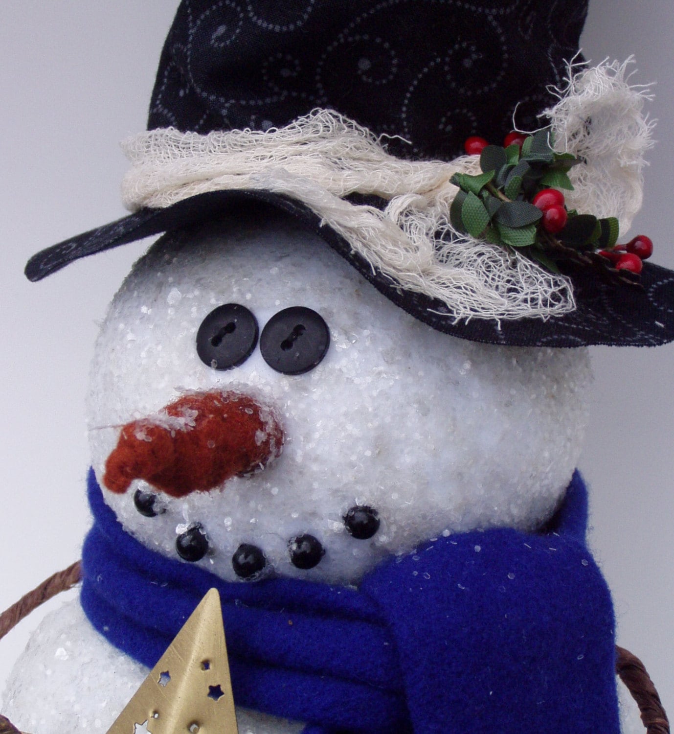Snowman Tree Topper by Happy Valley Primitives