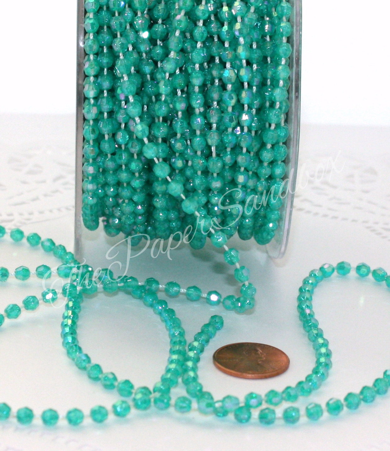 Teal Acrylic String Beads Beads by the yard Teal Beads