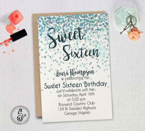 Sweet 16 Invitations Etsy 2