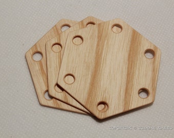 Tablet weaving cards 30 Hexagonal Ash 6-sided. Ancient medieval viking art weaving loom craft work SCA