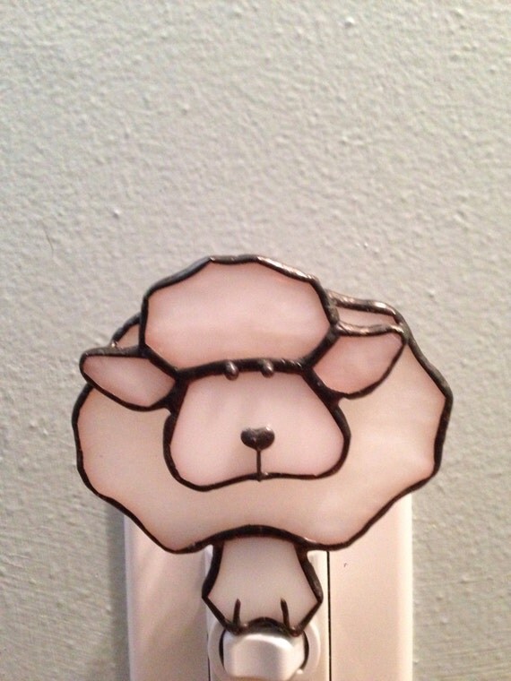 Sleepy Sheep Stained Glass Night Light By Glasssmarts On Etsy