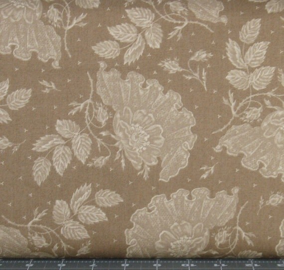 Light Brown Tone on Tone Lace Design 100% Cotton Quilt Fabric