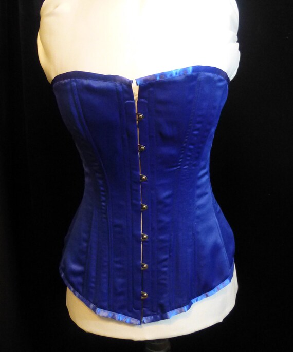 1879 Royal Blue Satin Corset size 10