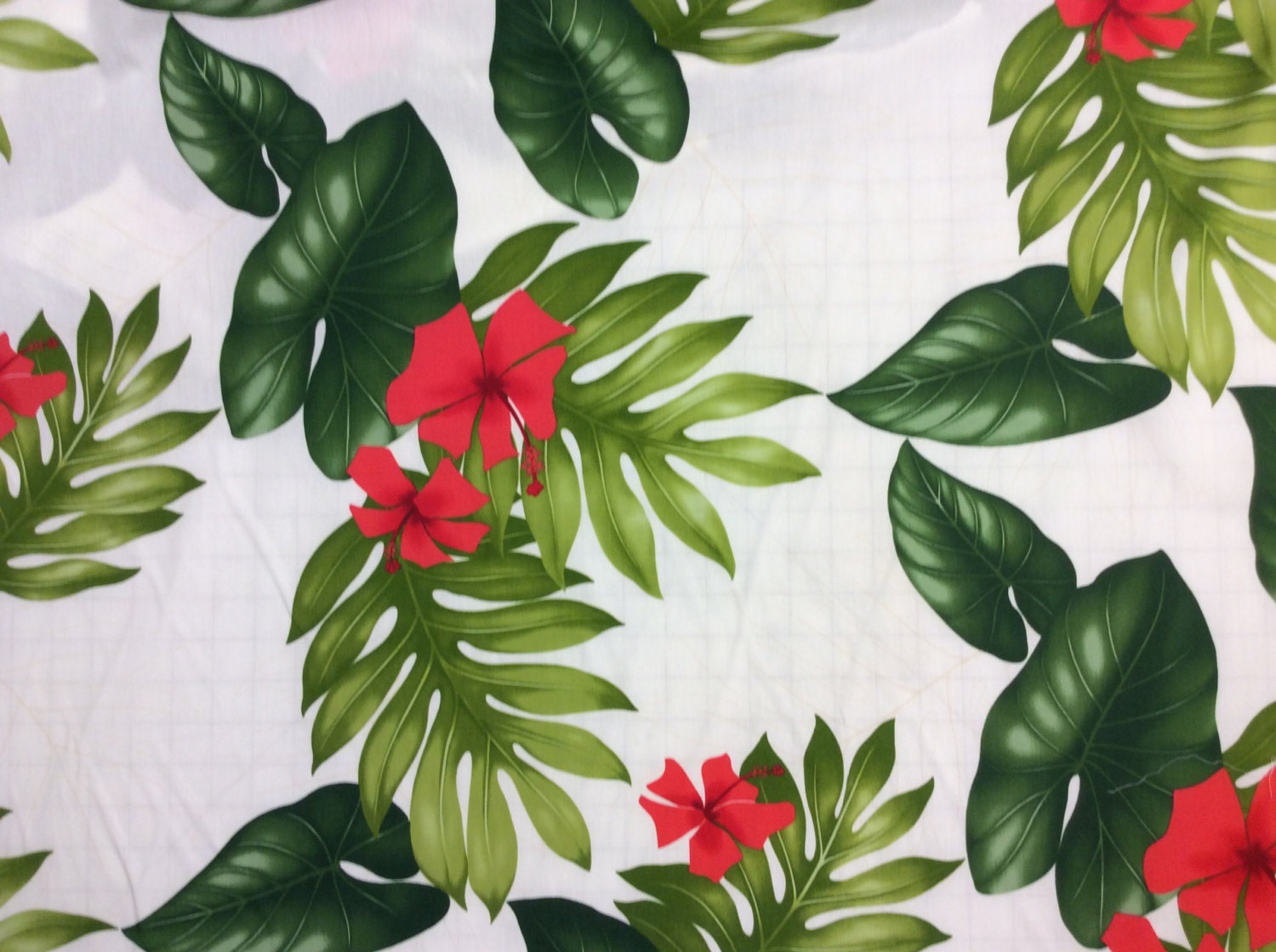 Hawaiian Print Cotton Fabric. yardage available