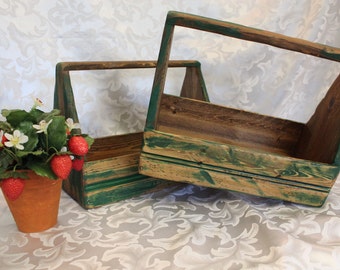 Vintage Wood Tool Box, Utensil, Kitchen Decor