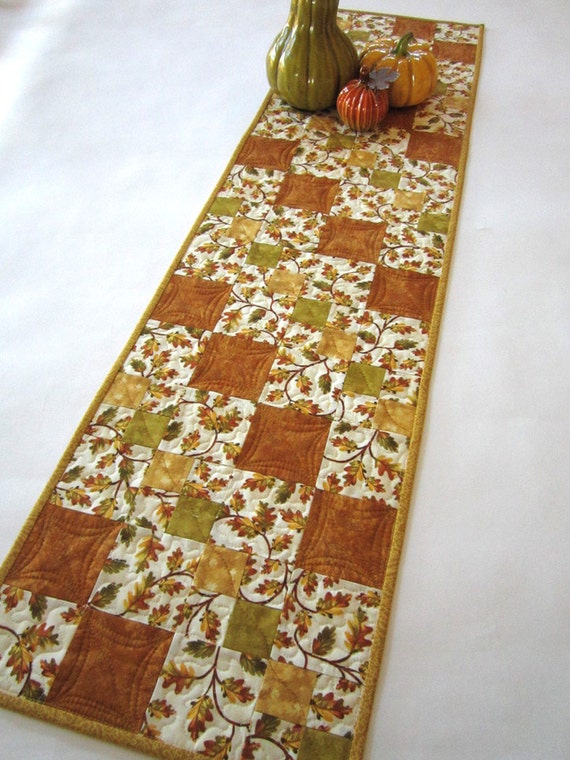 Fall Table Runner Quilted Table Runner Handmade Table