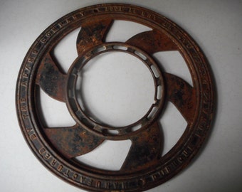 Antique Pat. 1897 Round Cast Iron Grate for Stove Pipe-Industrial/Architectual