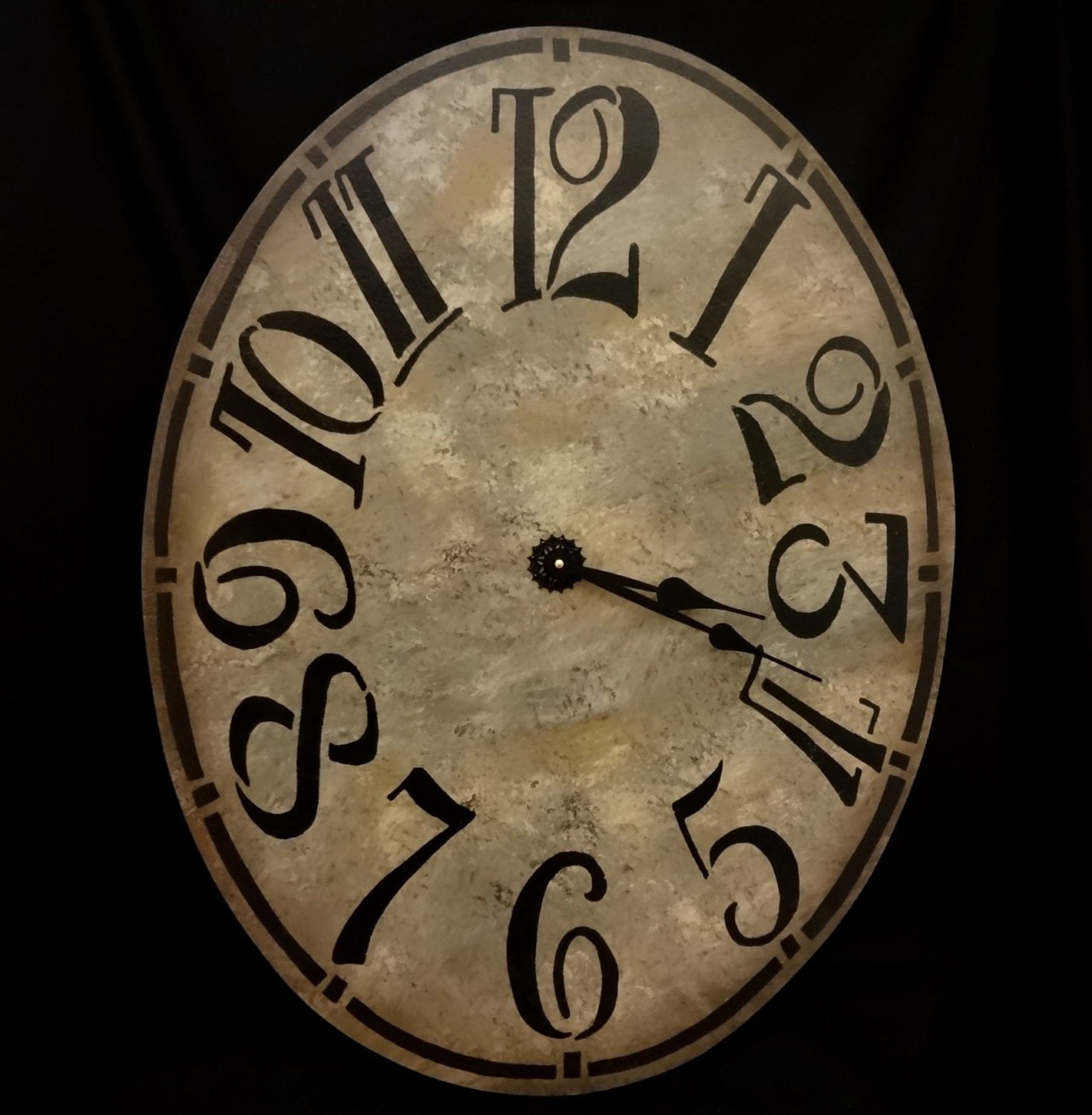 30 Inch OVAL WALL CLOCK with Large Funky Arabic Numbers in