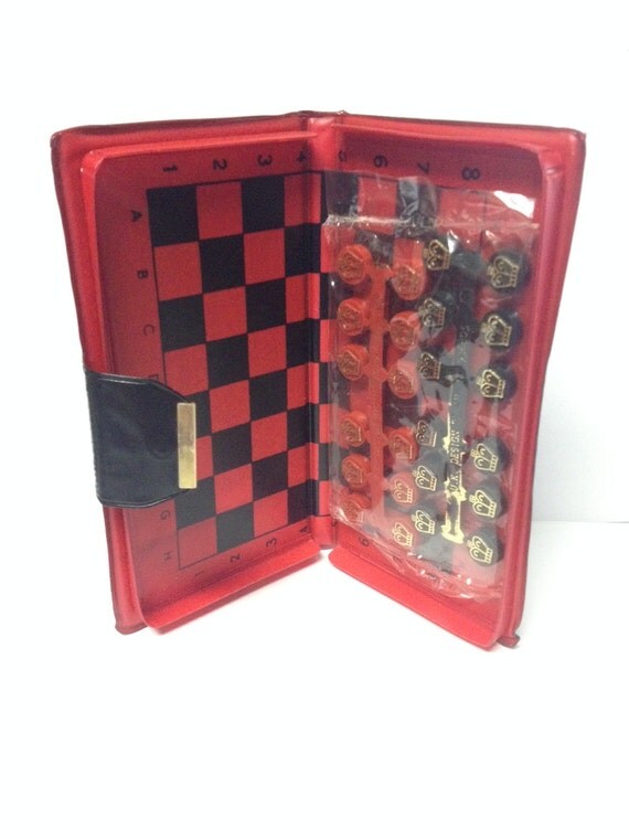 1950s Checker Set // Travel Checkers Set // New never
