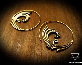Boucles d 'oreille laiton # ethnic brass earing # spiral earrings