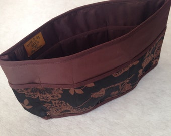 Purse To Go(R)Pockets Plus-Purse organizer insert transfer liner Elegance Print- large size Enclosed bottom