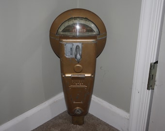 Vintage Duncan Mechanical Parking Meter, 25 cent 1 Hour Limit, Coin Operated Working Meters