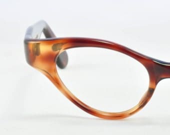 Vintage Cat Eye Glasses, Tortoise Wrap Around Style, NOS, 1950s, 1960s