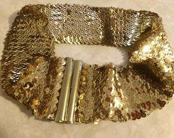 gold sequin belt