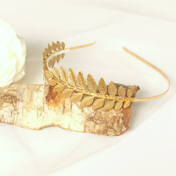 Gold Laurel Leaf Headband Leaf Headpiece Greek by BonBridal