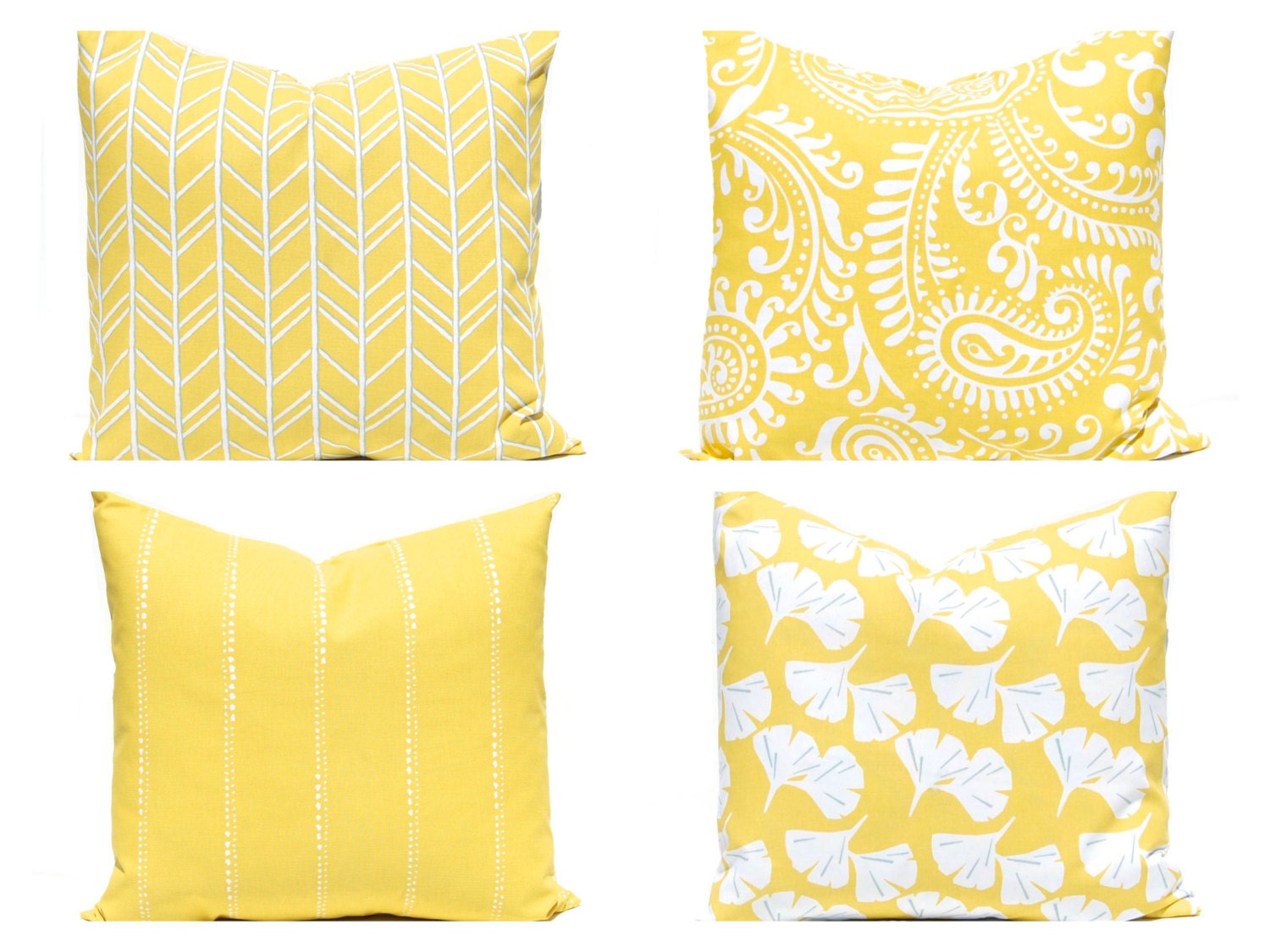Euro Sham Throw Pillow Cover Yellow Pillow by CompanyTwentySix