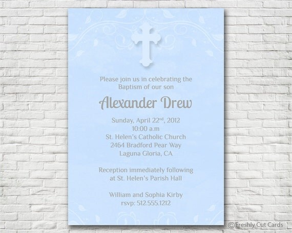 Sweet Baptism Invitation - Printable or Printed (w/ FREE Envelopes) Il_570xn