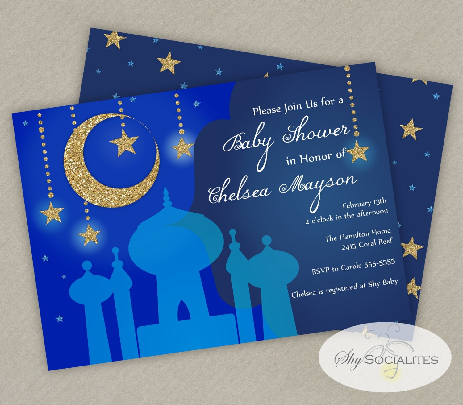 Arabian Nights Invitation Arabian Baby Shower Birthday