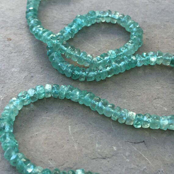 Apatite Faceted Rondells 4mm 14 inch strand