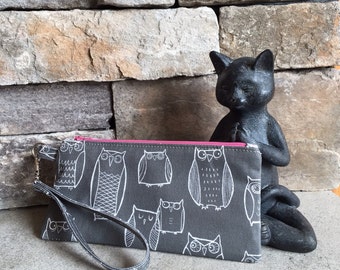 Little owl zipper pouch.