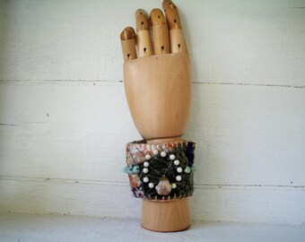 Bracelet Wrist Cuff, eco friendly - upcycled
