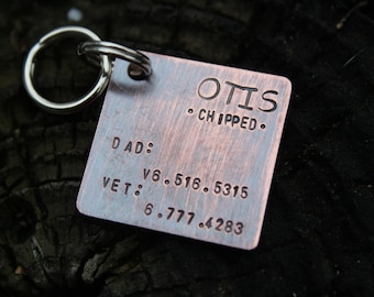 Custom Dog ID Tag, The Otis, Hand Stamped Dog Tag, Personalized Dog Tag