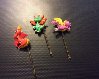 bobby pins ~hair pins Dragon hair pins set of 3 handmade hair pins handmade bobby pins