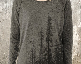 Pine Tree Forest - Women's Pullover Sweater - Alternative Apparel Locker Room Sweater- Women's Small - XL Available