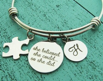 special education teacher gift, autism awareness bracelet, special ed teacher, encouragement, gift for teacher, teacher appreciation gift