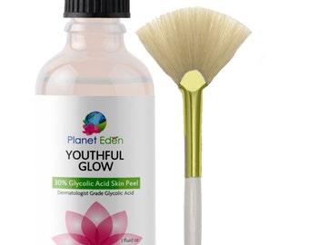 Planet Eden 30% Glycolic Acid Chemical Skin Peel - Gentle and Effective Exfoliation for Glowing and Soft Skin - Clinical Strength