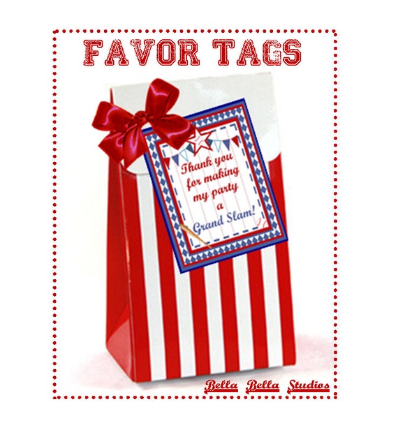 BASEBALL FAVOR TAGS - Printable Instant Download Il_570xn