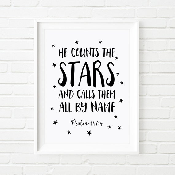 Kids Prints nursery decor Printable Art He counts the stars