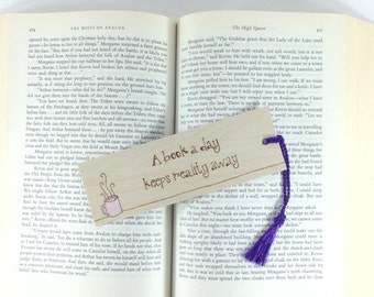 Wooden Bookmark - Hand Pyrography - Fun Book Quote