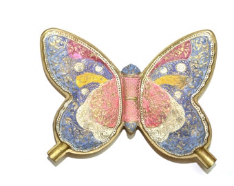 Butterfly Ashtray Brass Butterfly Ashtray Cloisonne Butterfly Enamel Butterfly Dish Butterflies Butterfly Dish Tobacciana