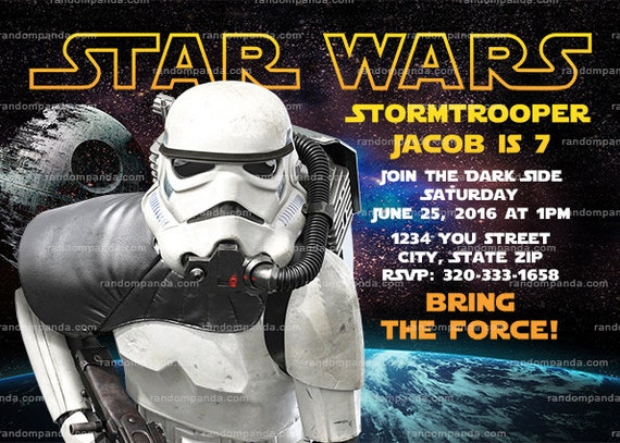 Star Wars Invitation Stormtrooper Party Star Wars Birthday