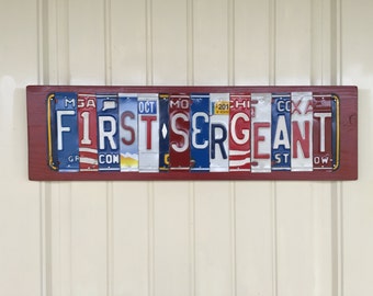 First Sergeant License Plate Sign--military signs--USMC signs--Marine Corps signs--Armed Forces signs--veteran signs--1st Sgt