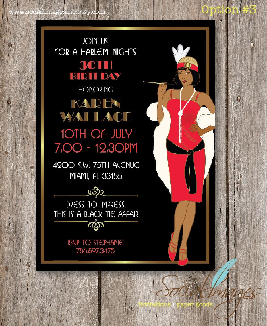 Harlem Nights Birthday Invitations 2