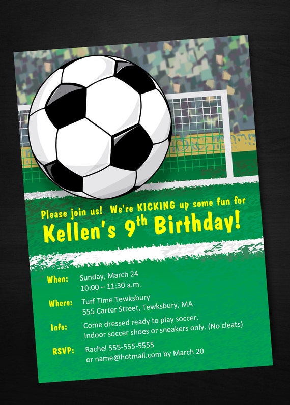 INSTANT DOWNLOAD Soccer Birthday Invitation Printable Customizable
