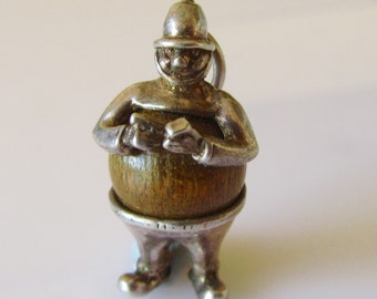 Vintage Silver Touch Wood Policeman Nuvo Charm