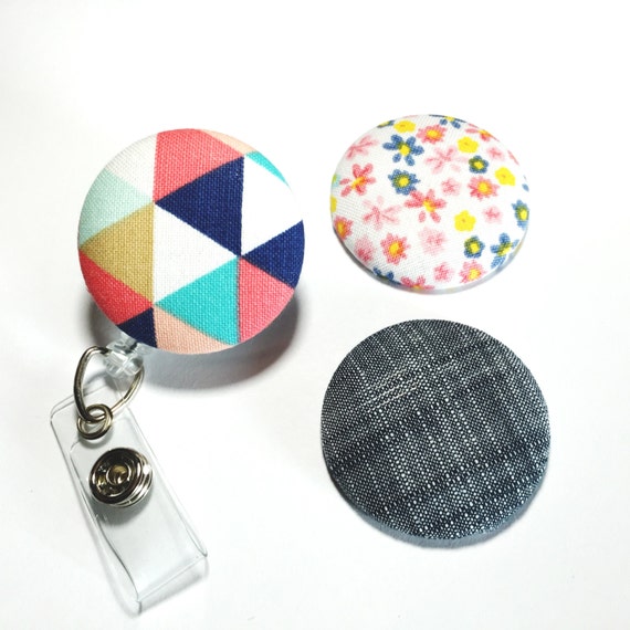 Items similar to Navy and Coral Interchangeable Badge Reel Velcro Badge nurse badge reel name