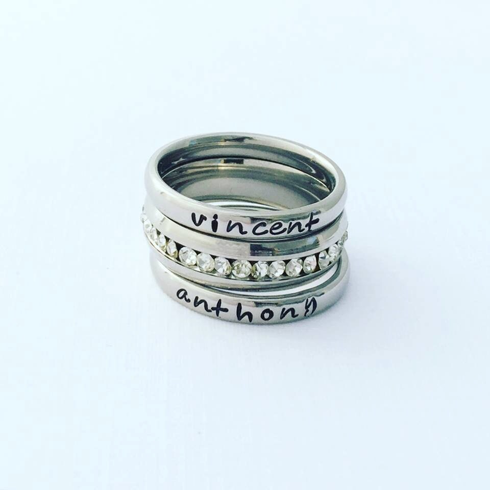 Personalized Ring Hand Stamped Jewelry by MotherDaughterJewel