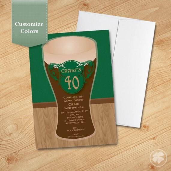 Beer Party Invitation, Pint of Beer Invitation, Adult Birthday Party Il_570xn
