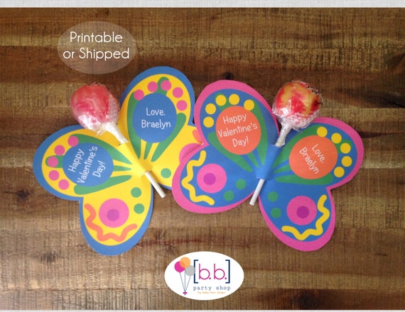 Butterfly Lollipop Personalized Valentine's Day
