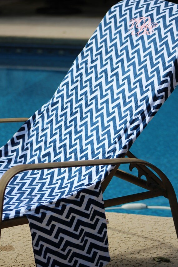 Beach LOUNGE CHAIR COVER made of velour by NiftyNookEmbroidery