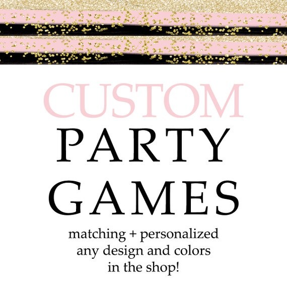 Matching Party Games Baby Shower Printable Activity Made to Match Custom Bingo Price Right Scramble Wishes Advice Celeb Match Handbag Hunt Il_570xn