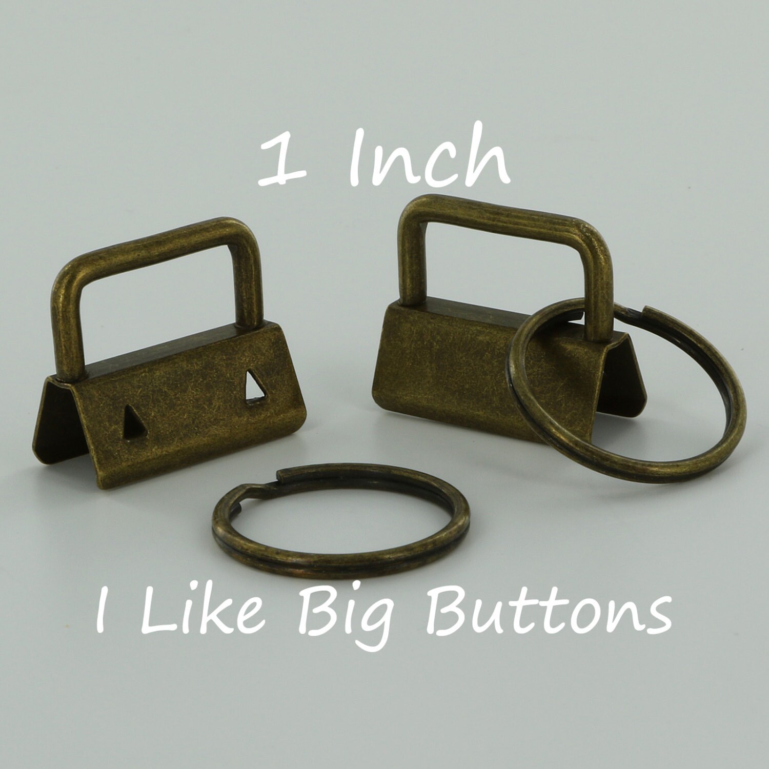 100 Sets ANTIQUE BRASS 1 INCH 25 mm Key Fob Hardware