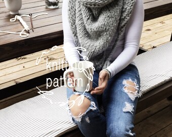 KNITTING PATTERN For The Woolly Tops Triangle Scarf Knitted Shawl With Braids