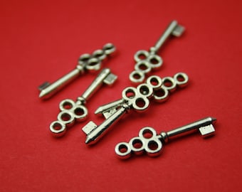 1 Key Charm Antique Silver 22 x 7 mm U.S Seller - sc246