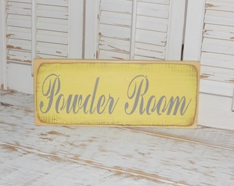 Bathroom Sign Powder Room Sign Wall Decor Country Home Decor Signs