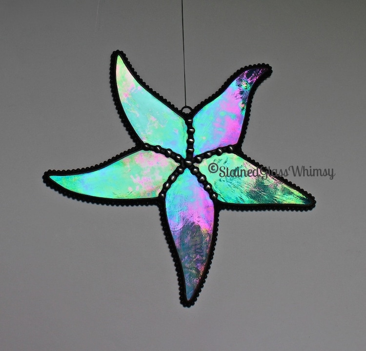 Stained Glass STARFISH Suncatcher Wispy by StainedGlassWhimsy